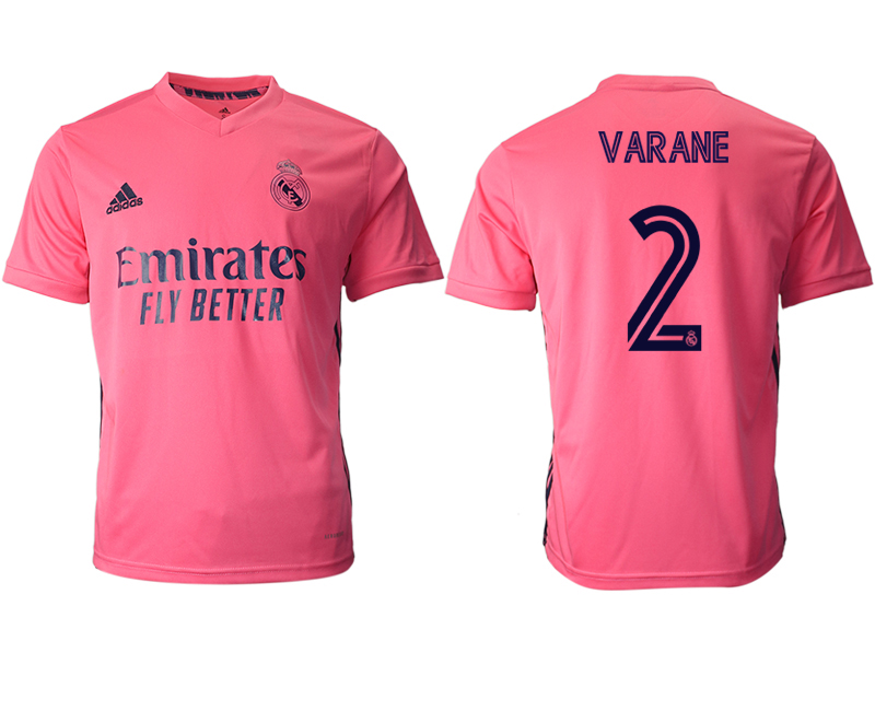 Men 2020-2021 club Real Madrid away aaa version #2 pink Soccer Jerseys->real madrid jersey->Soccer Club Jersey